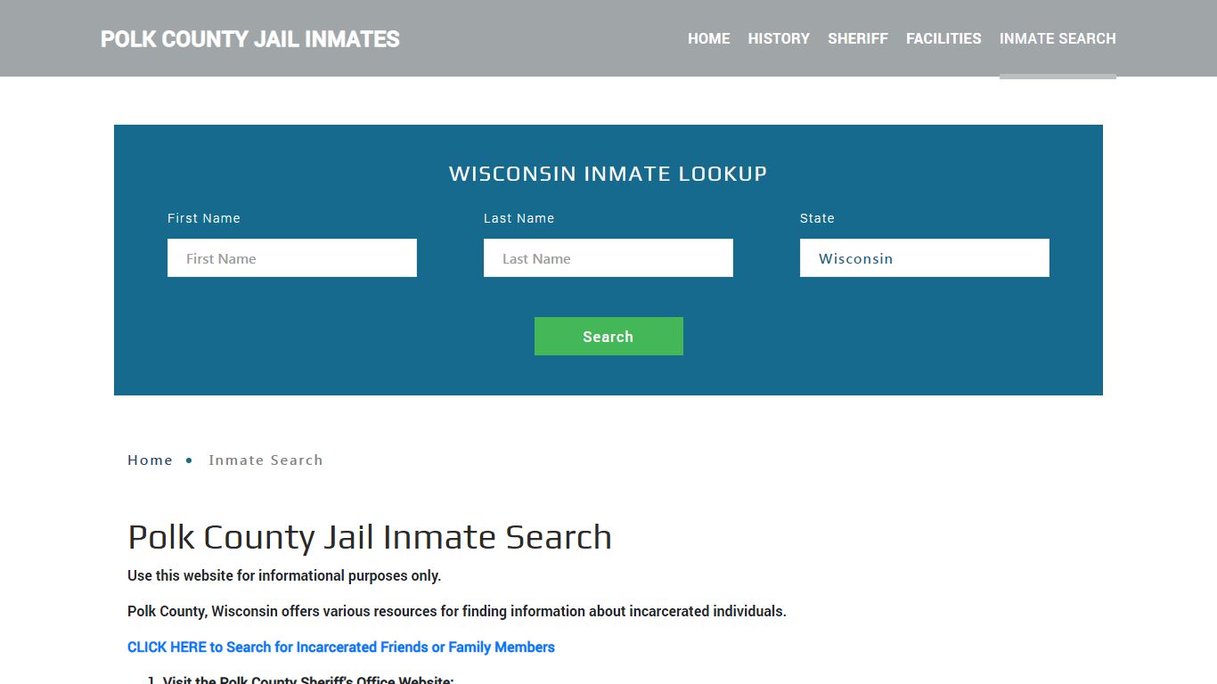 Polk County, WI Detainee Lookup