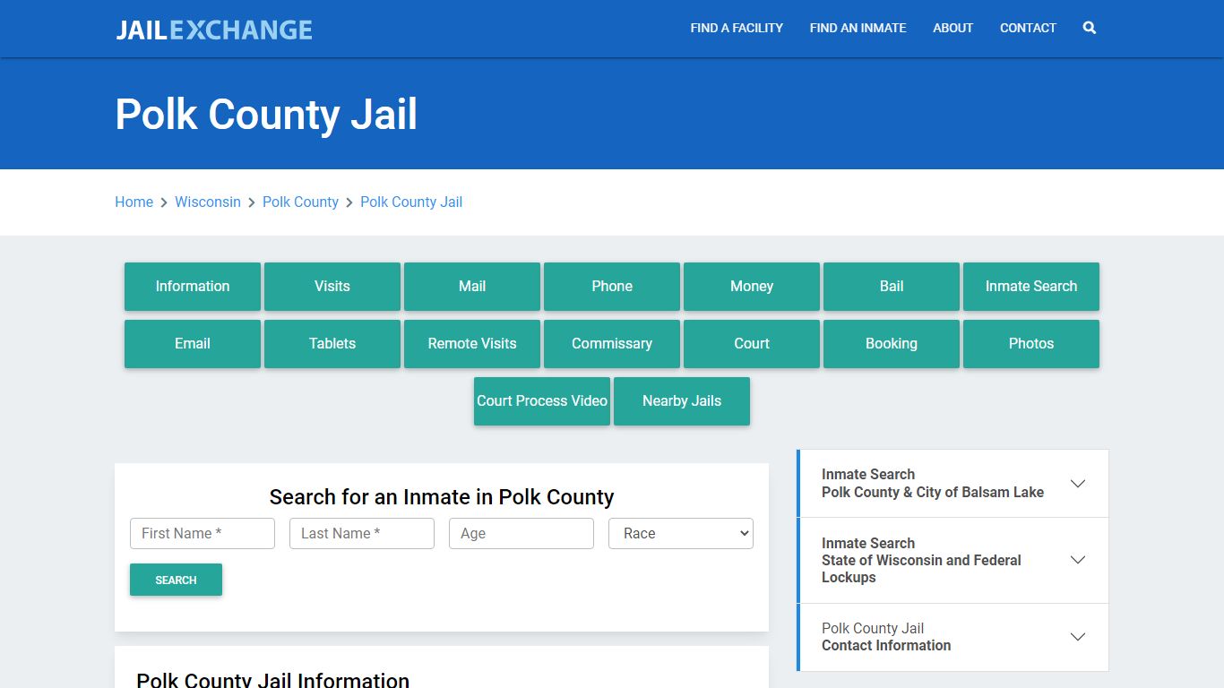 Polk County Jail Roster Lookup, WI, Inmate Search - Jail Exchange